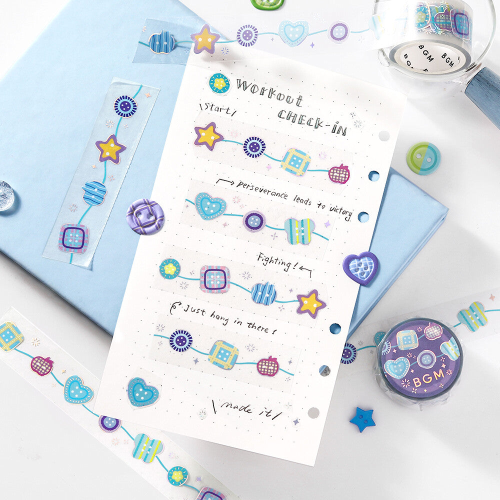 BGM Clear Tape - Foil Stamping Life - Colorful Buttons