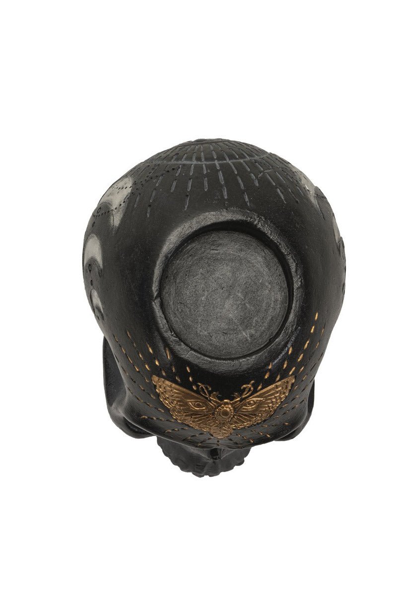 Black Skull Candle Holder