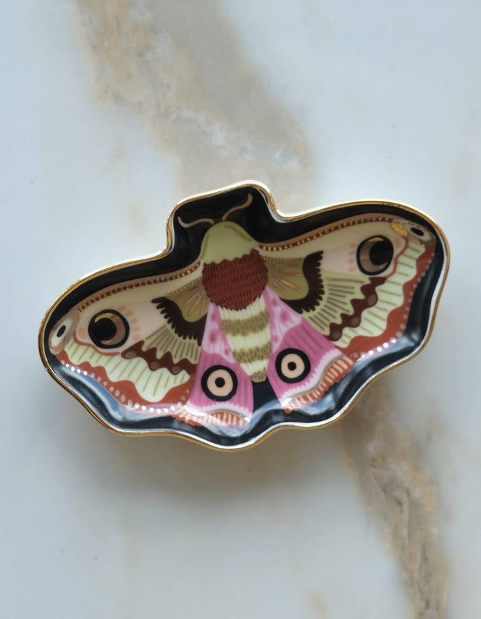 MOON MOTH PORCELAIN TRINKET DISH