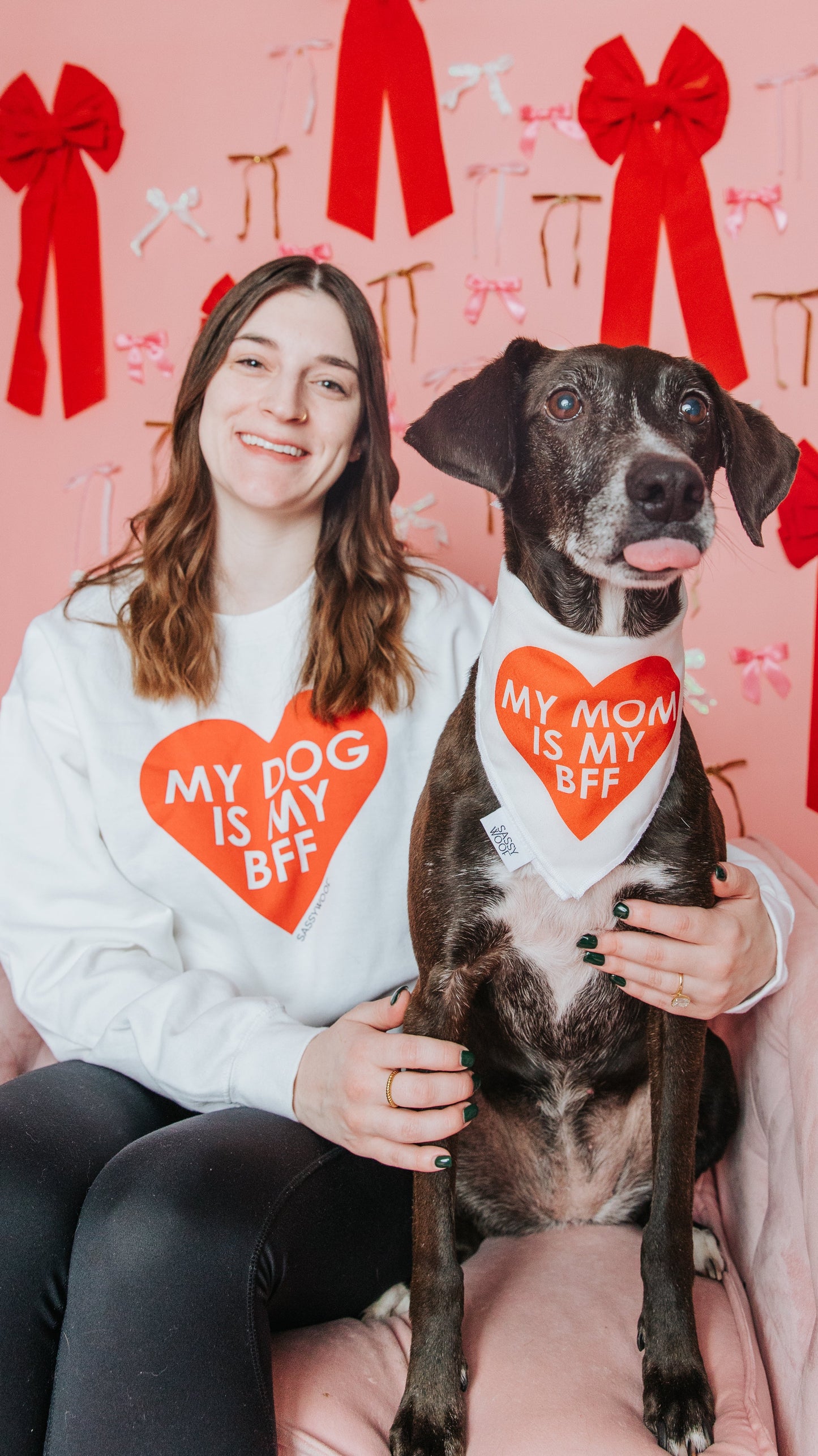 Bundle - BFF Valentine's Sweatshirt & Bandana (RED)
