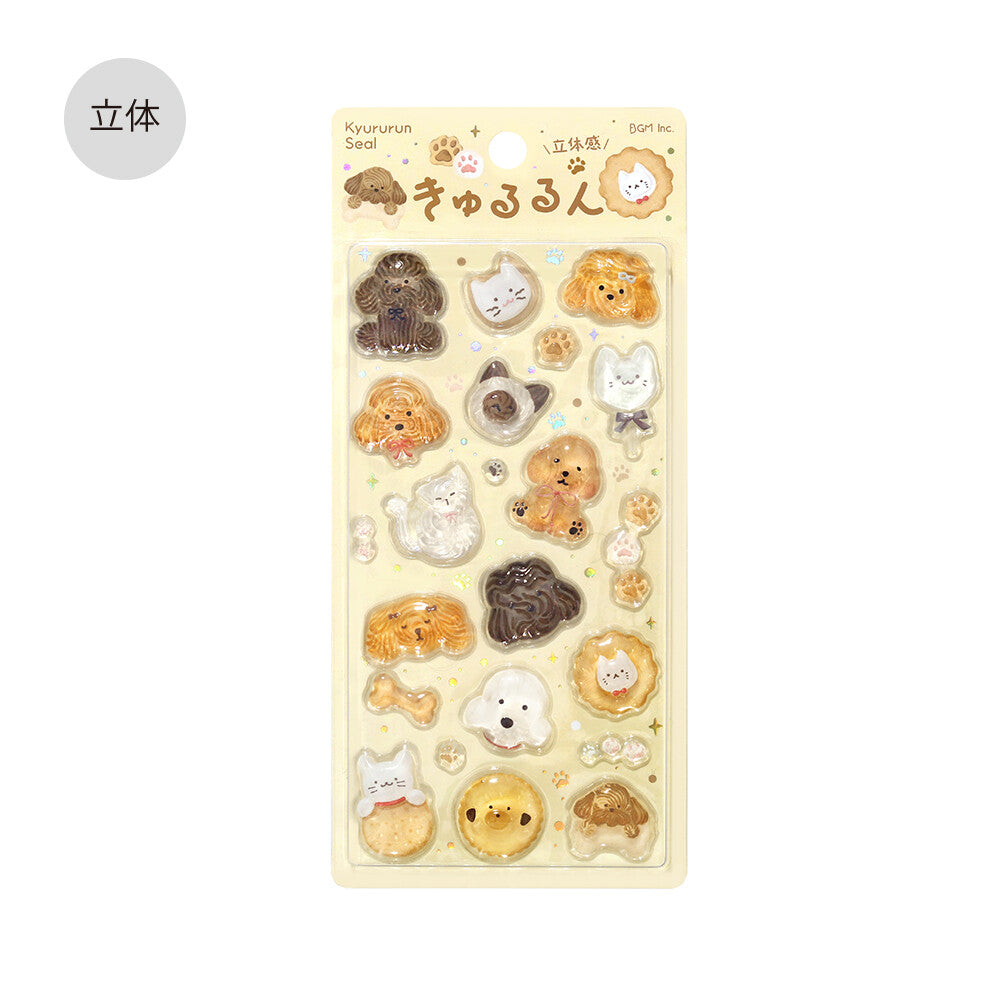 BGM 3D Sticker Sheet - Kyururun - Fluffy Animals