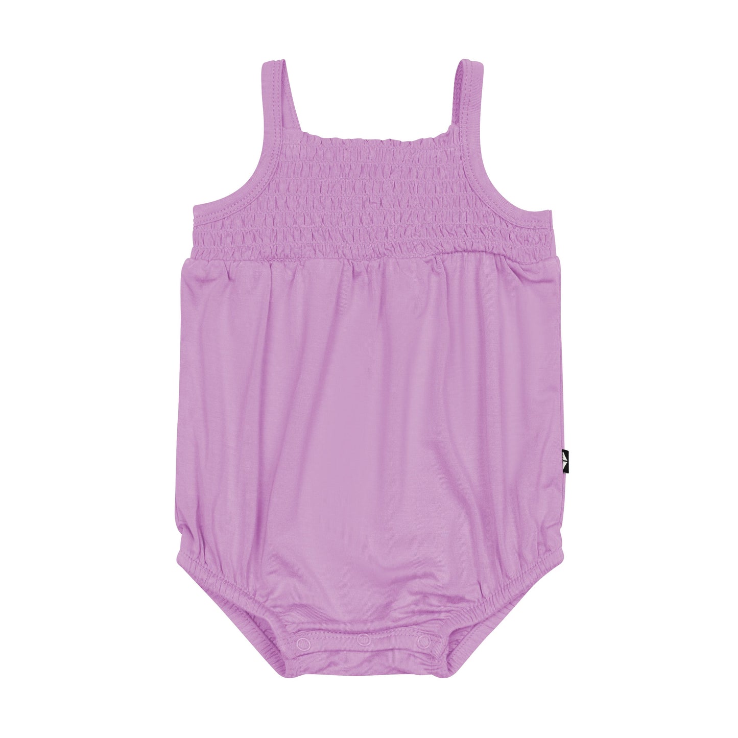 Smocked Bubble Romper in Poi