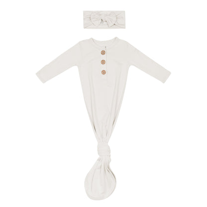 Knotted Gown with Bow Set in Oat