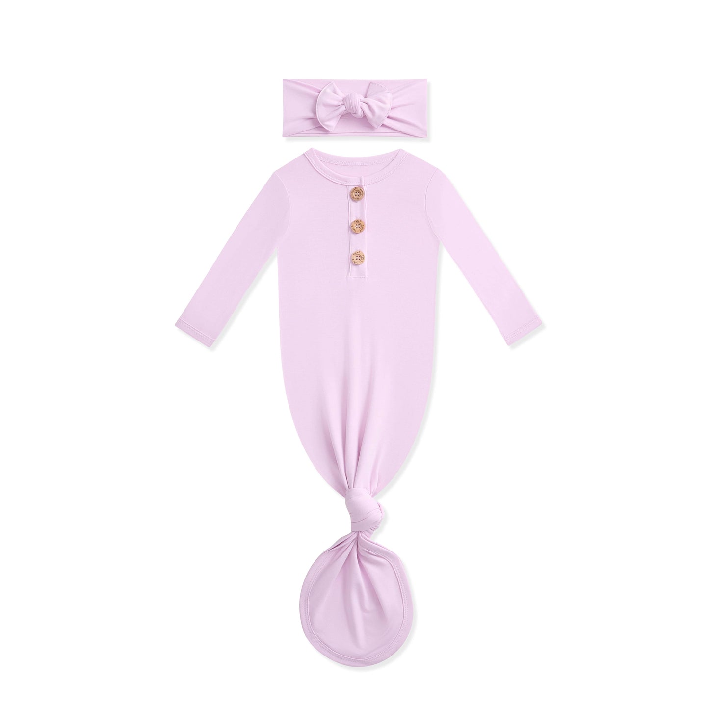 Knotted Gown with Bow Set in Thistle