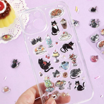 BGM 3D Sticker Sheet - Kyururun - Black Cat Cafe (Coming Soon)