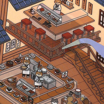 BGM Deco 2.5D Sticker - Diorama - Sushi Restaurant