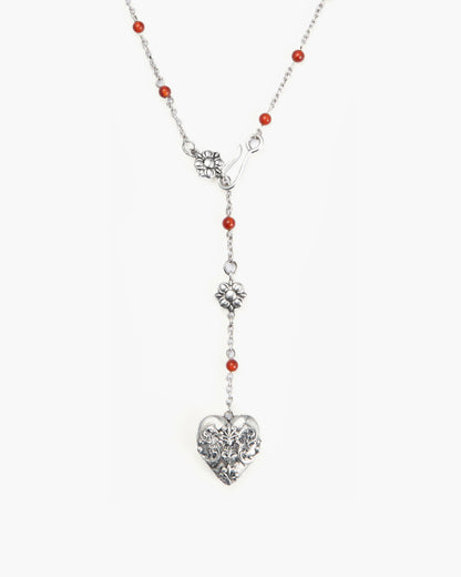 Carnelian Veil Lariat Necklace