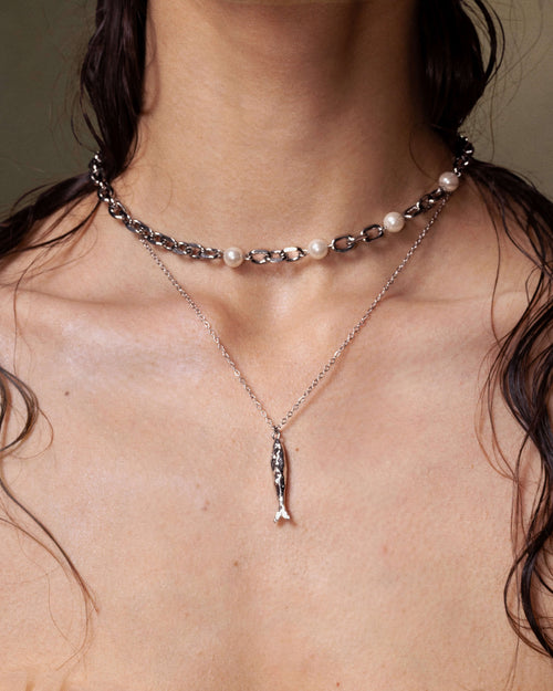 Silver Anchovy Necklace