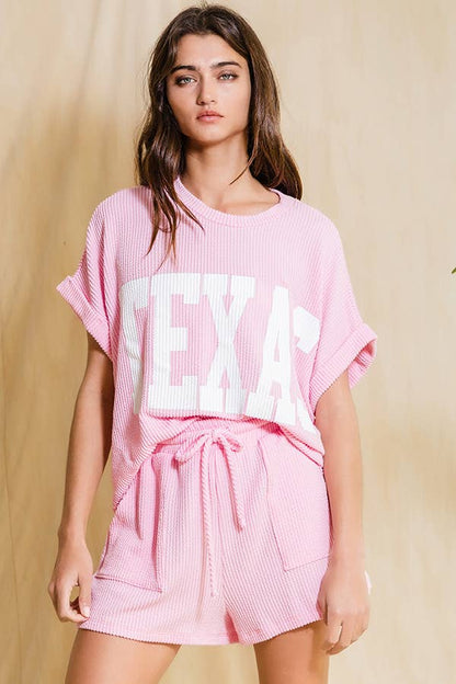 'TEXAS' Comfy Oversize Graphic Sweatshirt Top