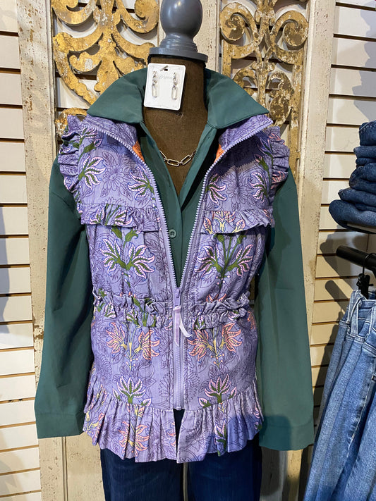 Block Print Corduroy vest