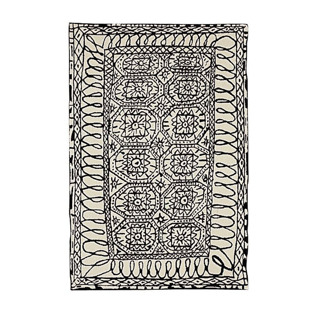Black on White Rug
