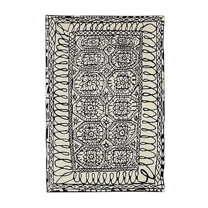 Black on White Rug