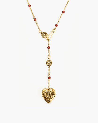 Carnelian Veil Lariat Necklace