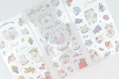 BGM Foil Stamping Iride Sticker Sheets - Fairytale Animals