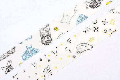 Classiky - Irago Tomomi Masking Tape - Beasts and Starlit Sky - Set of 2