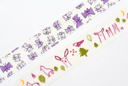Classiky - Irago Tomomi Masking Tape - Forest and Butterfly - Set of 2