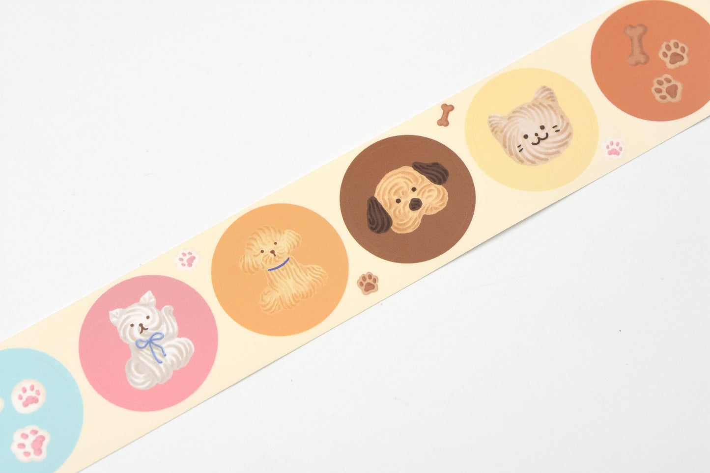 BGM Roll Sticker - Round - Fluffy Animals