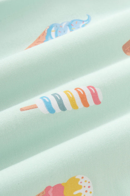 Short Sleeve Pajamas in Mint Ice Cream