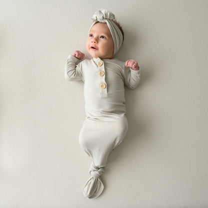 Knotted Gown with Bow Set in Oat