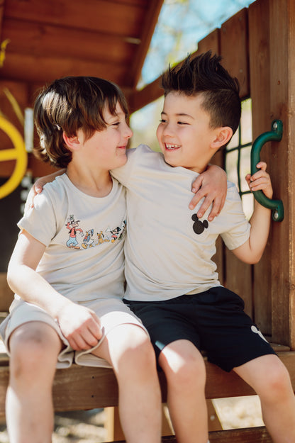 Toddler Basic Tee in Mickey and Friends on Ecru