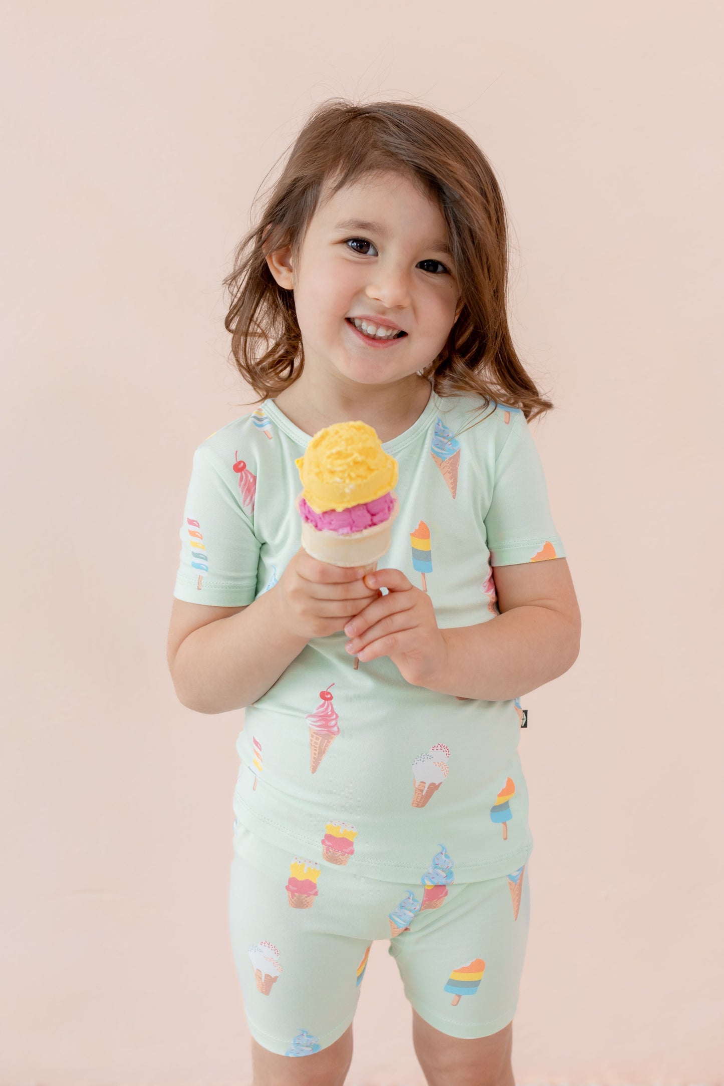 Short Sleeve Pajamas in Mint Ice Cream