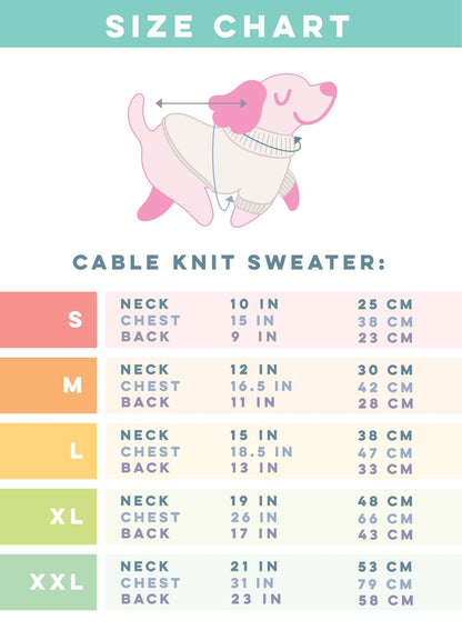 Pet Cable Knit Sweater - Brown
