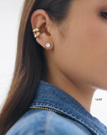 Bezel Round Lab Diamond Studs