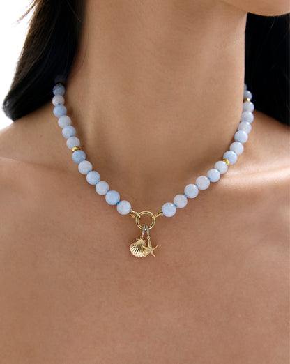 Aquamarine Bead Necklace