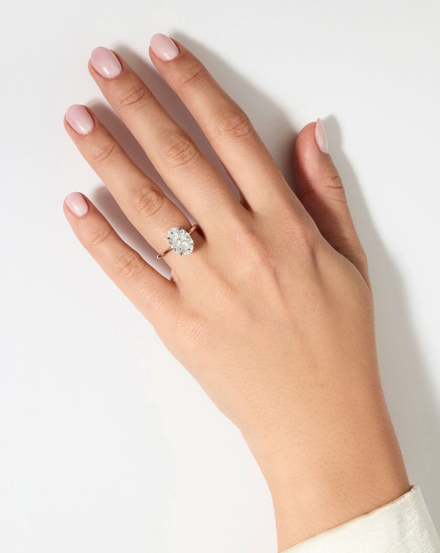 3.10 Oval Lab Diamond in Whisper Thin® Hidden Halo