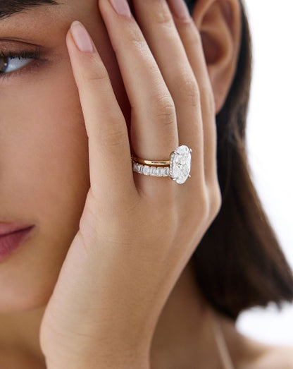 3.10 Oval Lab Diamond in Whisper Thin® Hidden Halo