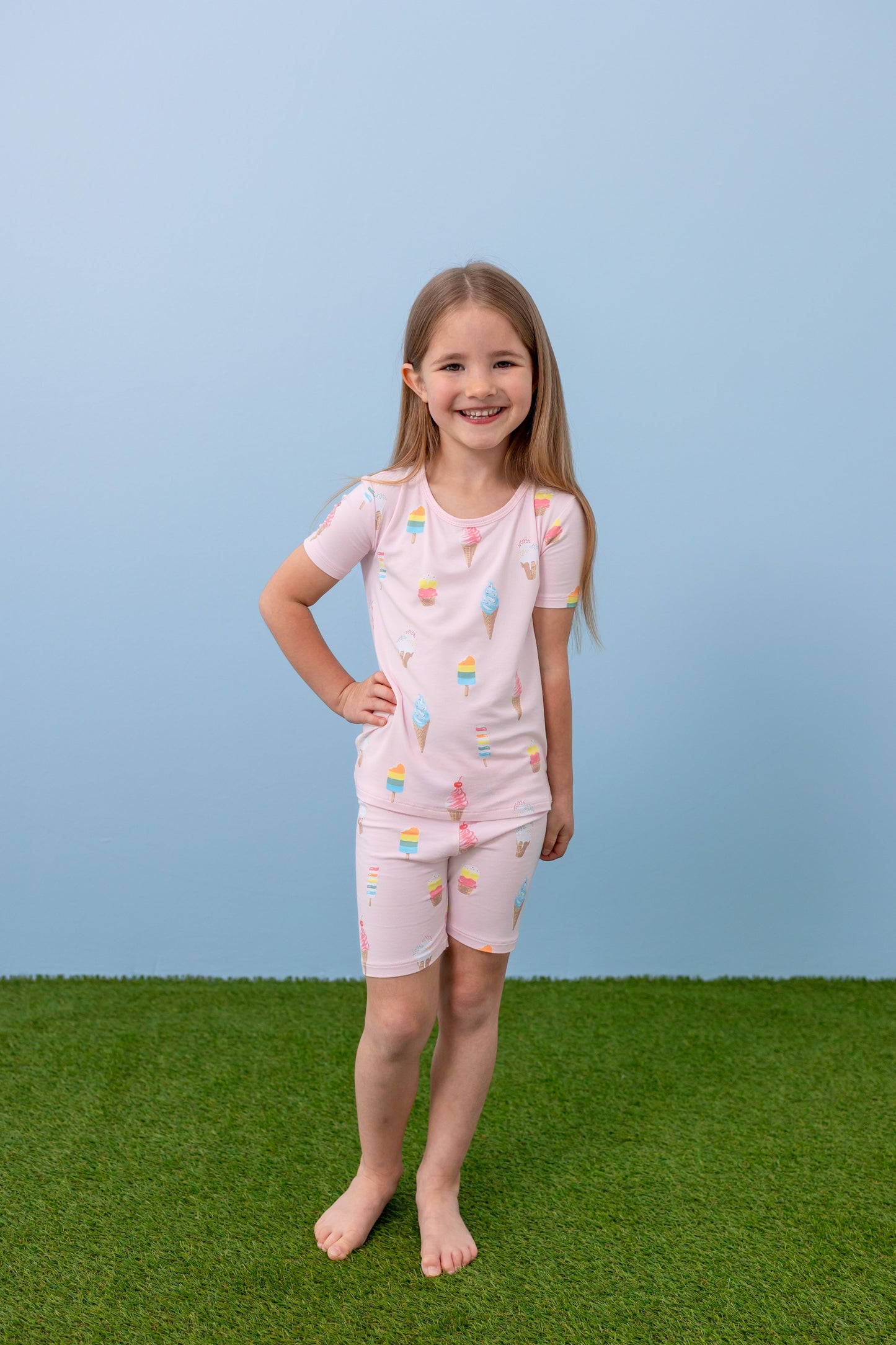 Short Sleeve Pajamas in Sakura Ice Cream