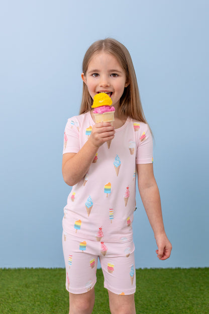 Short Sleeve Pajamas in Sakura Ice Cream