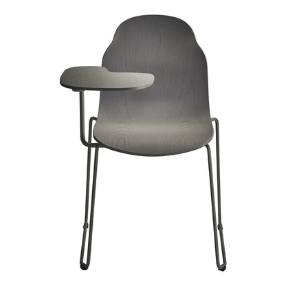 Body Side Chair w/ Writing Tablet - Sled Base - Wooden Frame