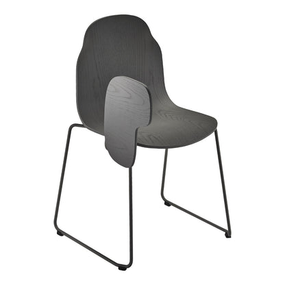 Body Side Chair w/ Writing Tablet - Sled Base - Wooden Frame