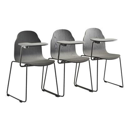 Body Side Chair w/ Writing Tablet - Sled Base - Wooden Frame