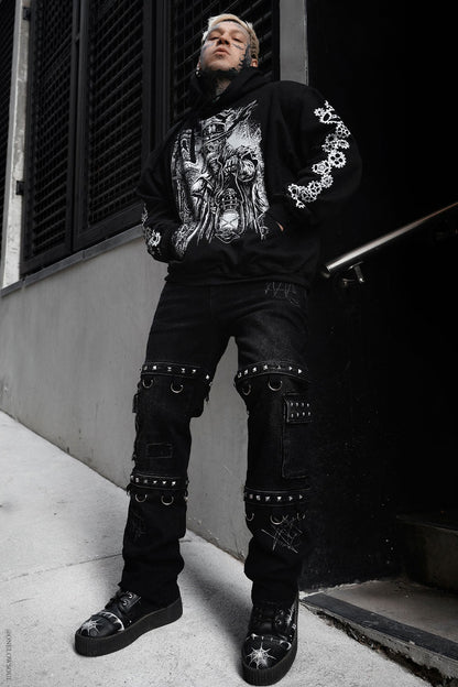 Asylum Scratches Pierced Cargo Pants [Unisex]