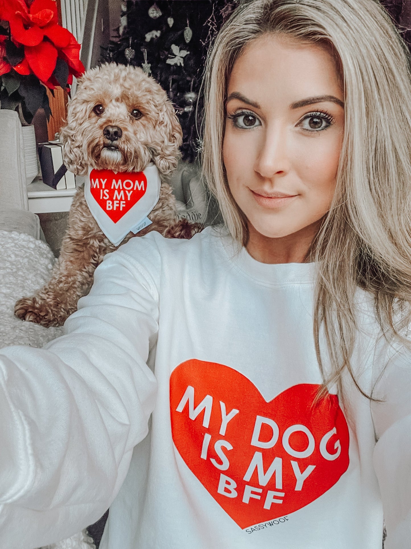 Bundle - BFF Valentine's Sweatshirt & Bandana (RED)