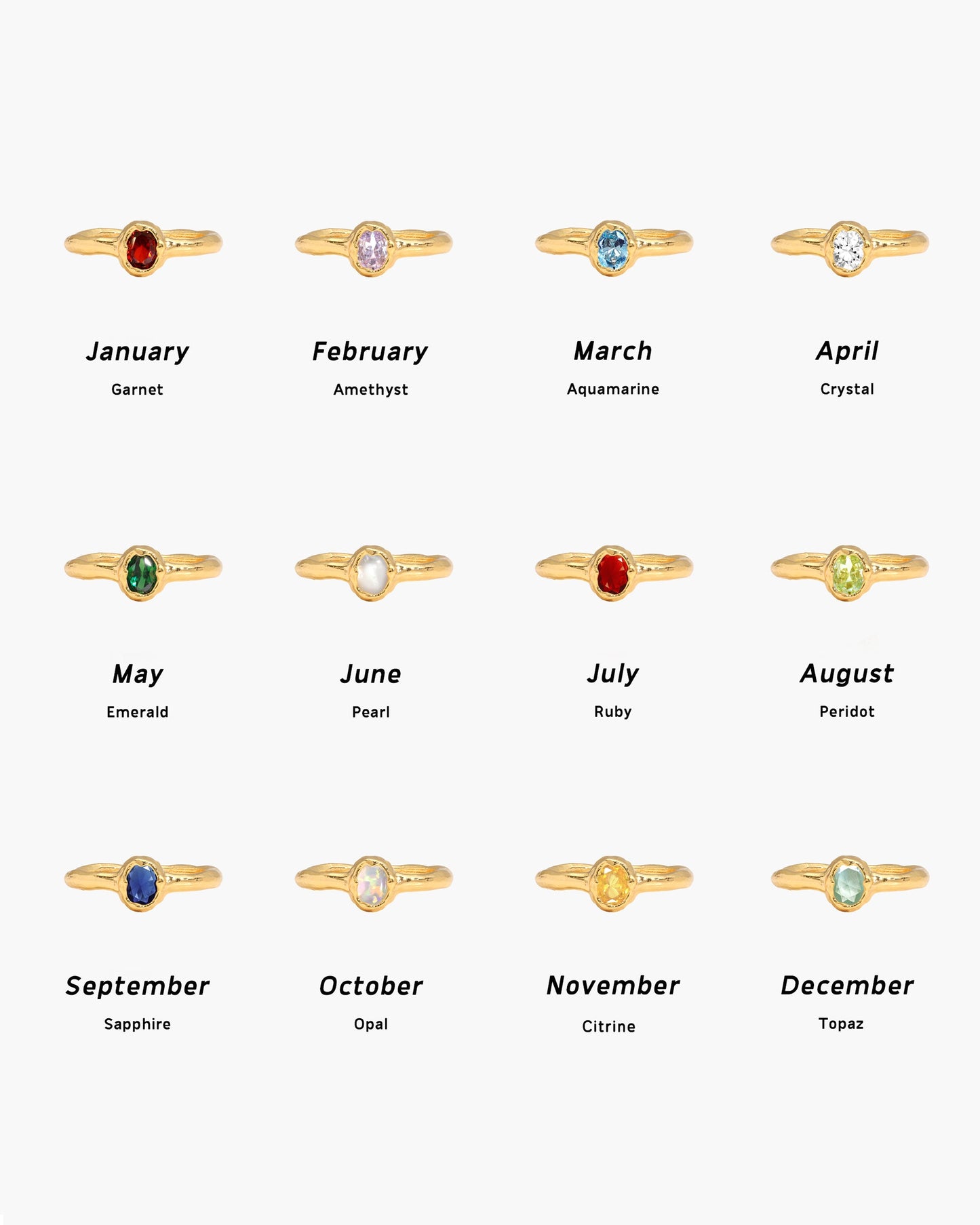 Birthstone Ring in Gold - December