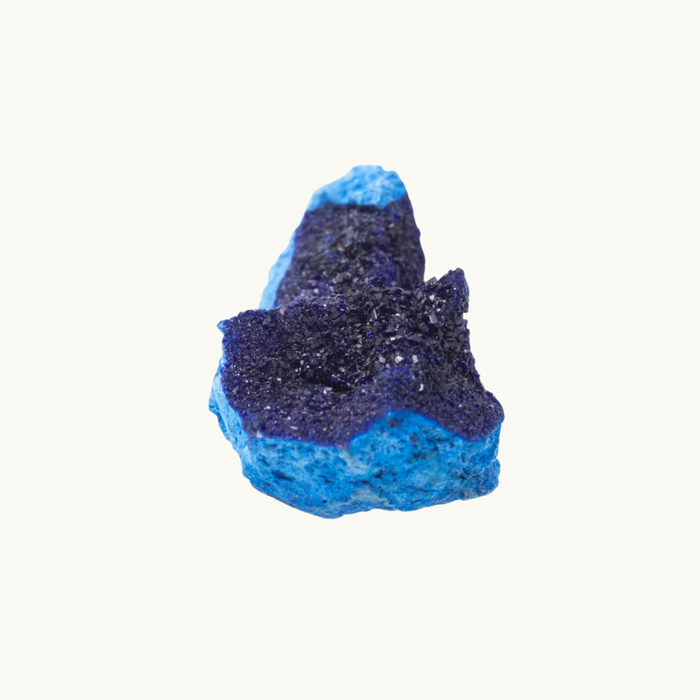 Vibrant blue Azurite crystal, approximately 0.75 inches in size, handpicked for you by Juniper Stones