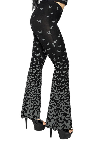Bat Repeat Gradient Flare Leggings