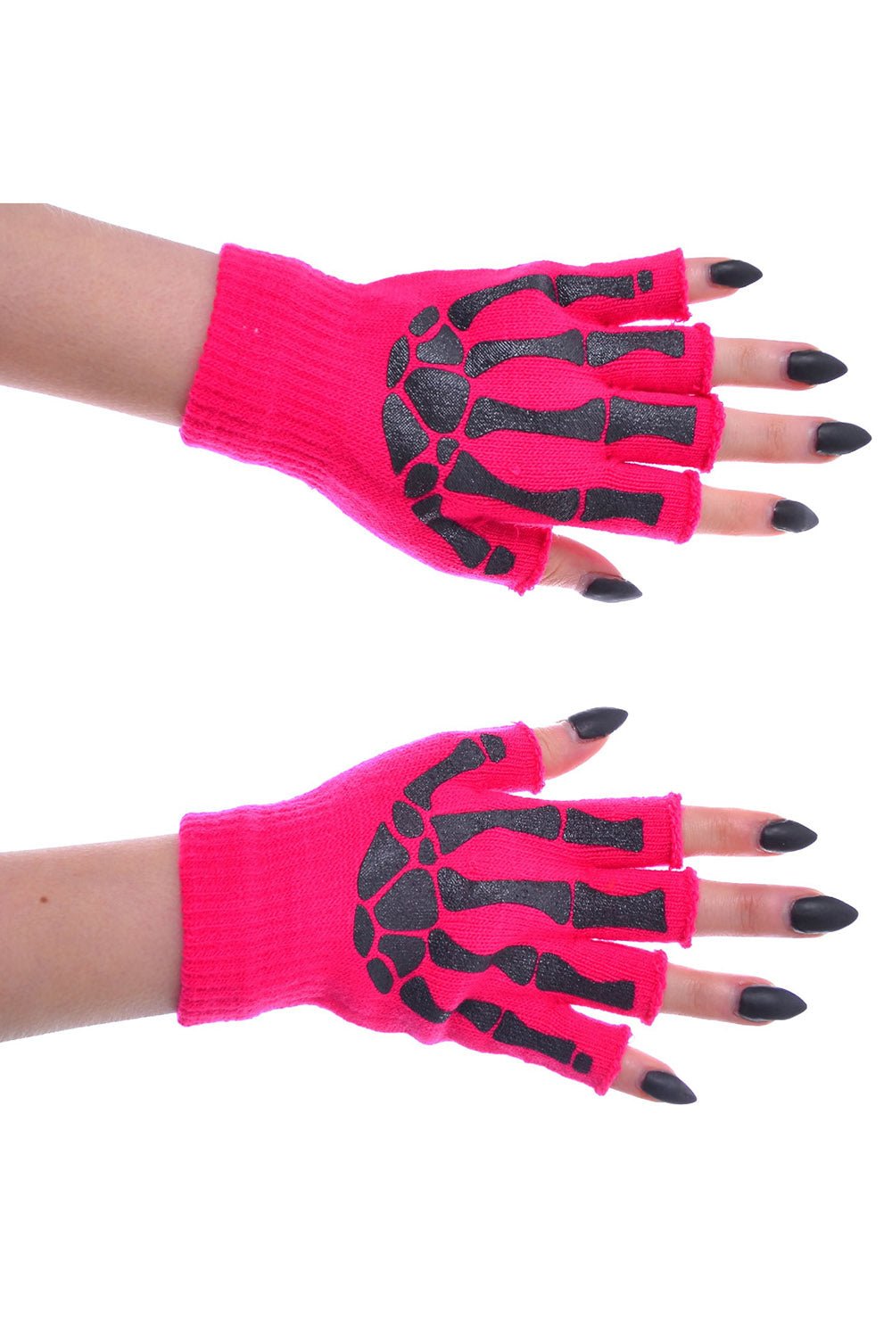 BGS Fingerless Skeleton Gloves [PINK]