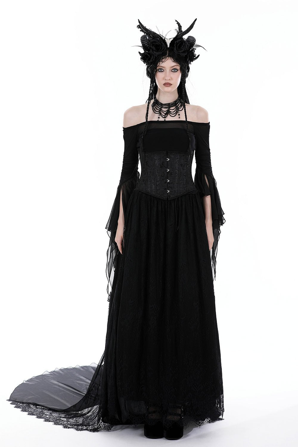 Black Bridal Bustle Skirt