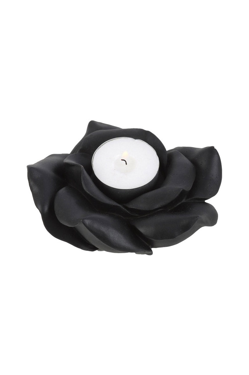 Black Rose Tealight Candle Holder