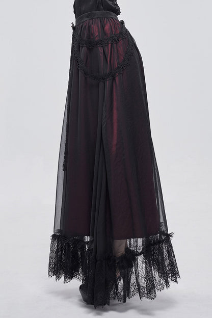Blooddrop Layered Lace Maxi Skirt