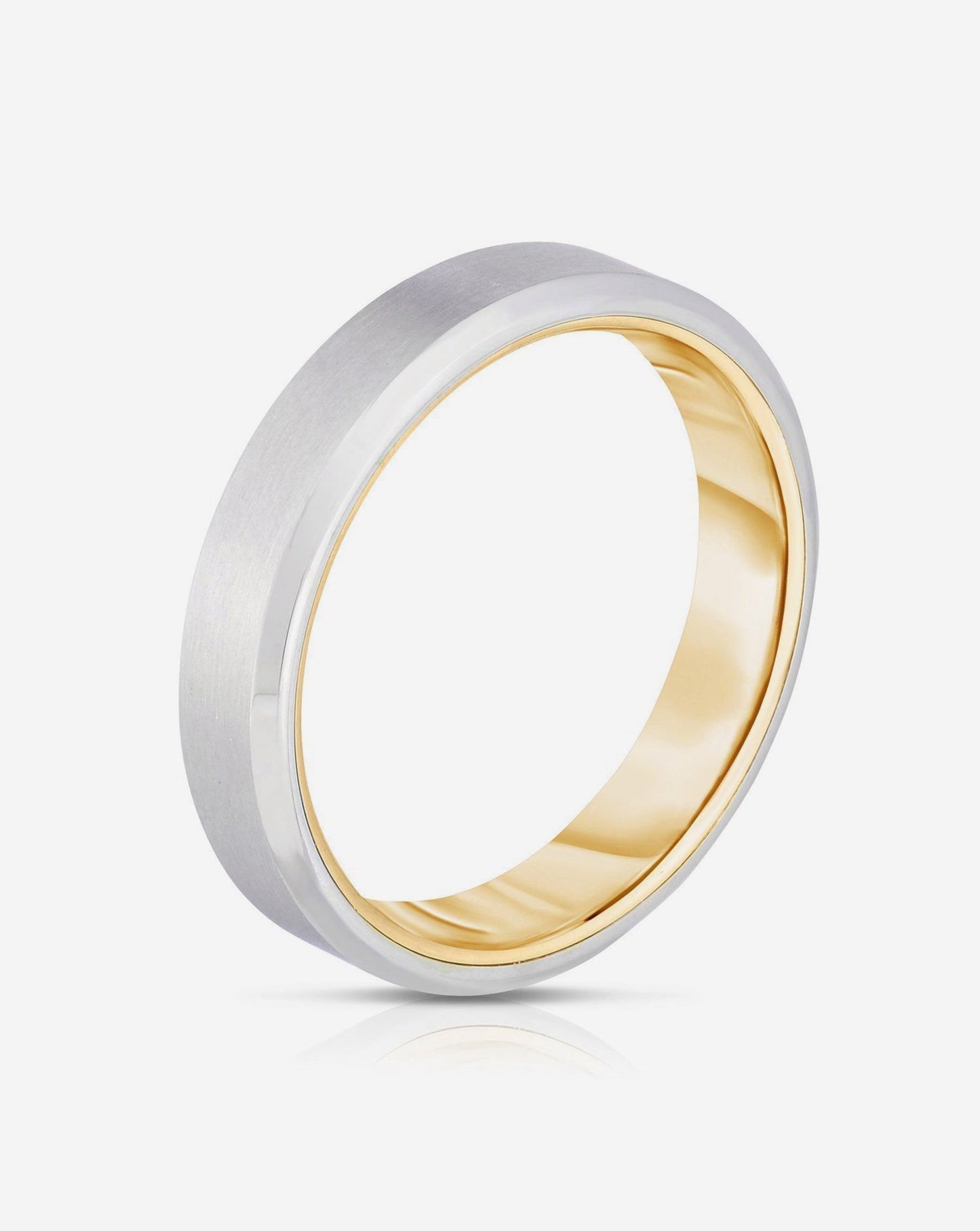 4 mm Hidden Two-Toned + Beveled Wedding Band