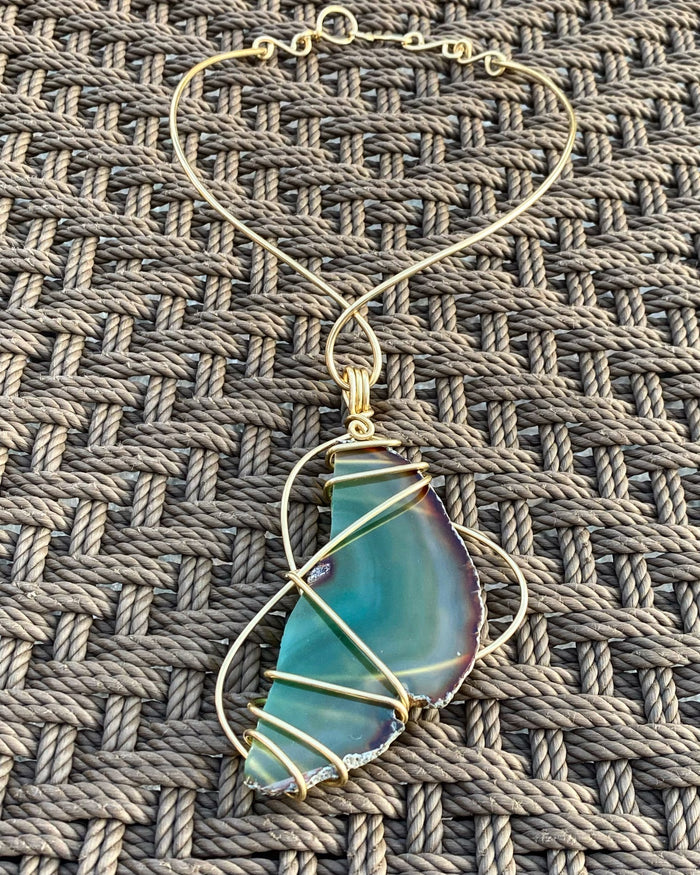BRONZE+GREEN AGATE CHOKER