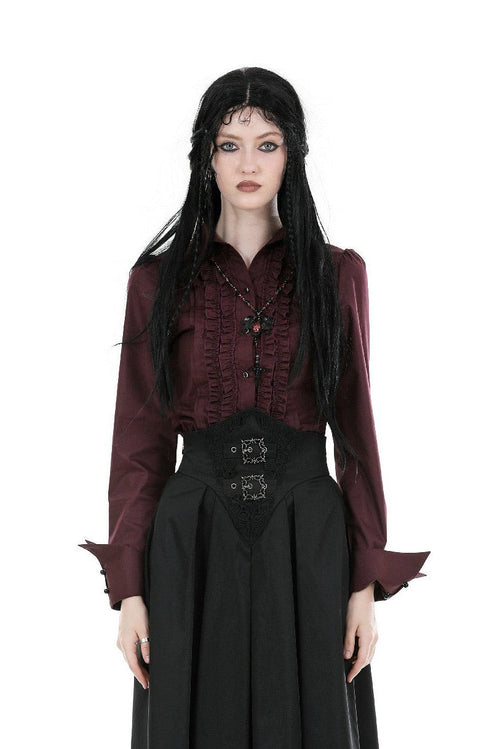 Blood Wine Button-Up Shirt [Burgundy]