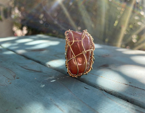 COPPER/BRONZE+  CARNELIAN RING
