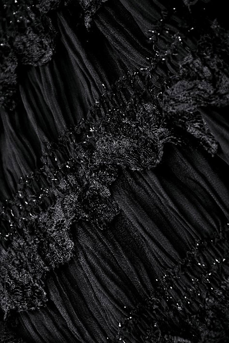 Coquette Flocked Vampire Velvet Dress