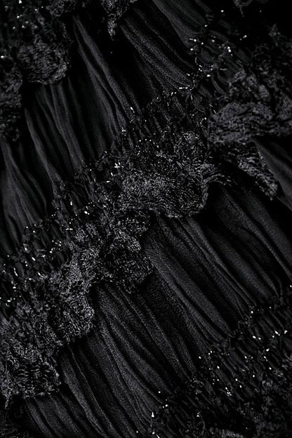 Coquette Flocked Vampire Velvet Dress
